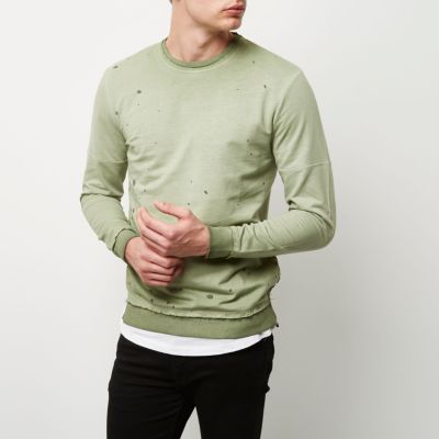 Green Only & Sons distressed sweatshirt